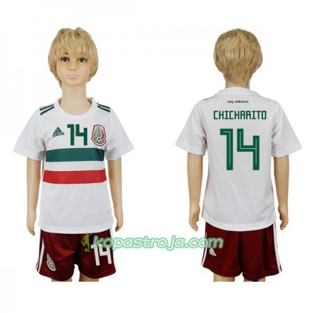 Billiga Fotbollströjor Mexico Chicharito 14 Barn VM 2018 Borta tröja